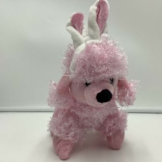 Dan Dee Pink Poodle Dog Bunny Rabbit Ears Plush Soft Toy 2017 9 " Stuffed Animal