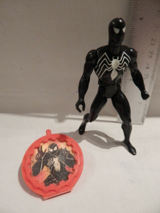 Marvel Vintage Secret Wars Spider - Man Black Suit Loose Figure Shield 1 Flicker