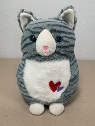 Kellytoy Hug Me Cuddle 12” Cat Gray Stripes Plush Stuffed Animal Friend Sds