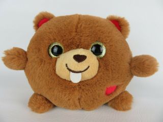 Dan Dee Beaver 10 " Plush Brown Chubby Round Stuffed Animal With Tail & Heart