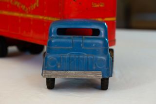 Structo Transport Moving Van Metal Pressed Steel Toy Truck Semi & Trailer
