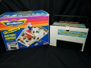 Micro Machines Secret Auto Supplies Battery Airport Playset 1989 Galoob