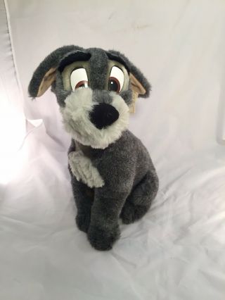 Vintage Disney World Land Lady And The Tramp Scamp Large Plush Dog 16” With Tags