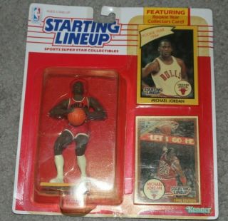 1990 Michael Jordan Starting Lineup Figurine,  In Package,  Kenner W/cards