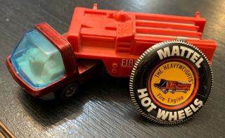 Hotwheels Redline Rare Enamel Red Heavyweights Fire Engine Truck W/ Button