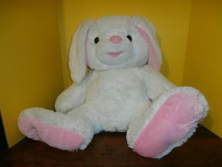 Dan Dee White Pink Rabbit Bunny Plush Stuffed Large 18 "