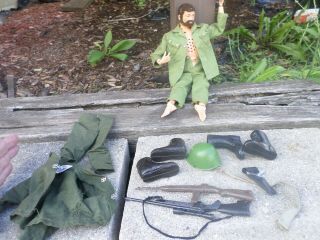 1964 G I Joe Action Figure With Snaps On Coat And Pants Vintage Scar