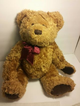 Russ Gregory 14 In Light Brown Teddy Bear With Red Bow