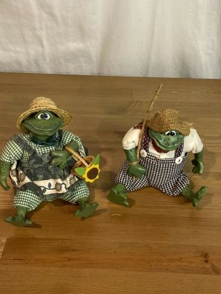 Russ & Berrie Old Folks Frogs Figures Retired Critters 2173 & 2185