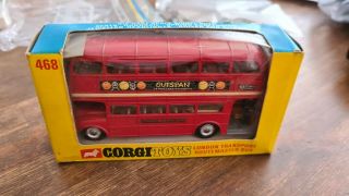 Late 1960s Corgi Toys Diecast London Transport Routemaster Bus 468
