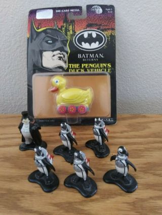 1992 Ertl Batman Returns Die Cast Metal The Penguin And Duck Vehicle & Commandos