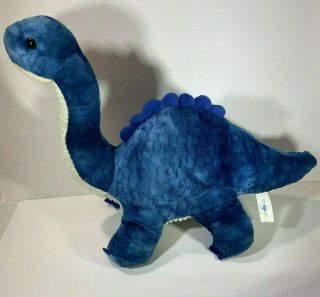 Hug Fun Blue Brontosaurus Beige Under Belly Dinosaur Plush Stuffed Animal Toy