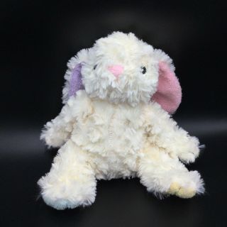 Animal Adventure Off White Cream Bunny Rabbit Plush Pink Purple Ears Stuffed Toy