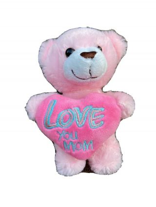 Dan Dee Pink Plush Stuff Animal Love You Mom Teddy Bear 8 "
