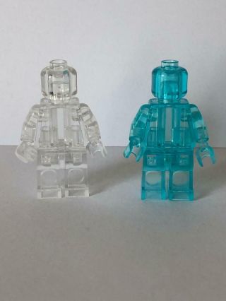 Rare Lego Trans Clear And Trans Light Blue Monochrome Mini Figures