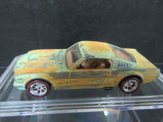 Custom Distressed Mattel Hot Wheels 65 Ford Mustang Fastback 2012 W/display Case