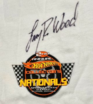 Hot Wheels 2nd Annual Nationals Xl T - Shirt Signed By Larry Wood