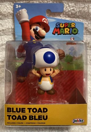 Jakks Pacific Mario Blue Toad 2.  5 " Figure Nintendo 2020