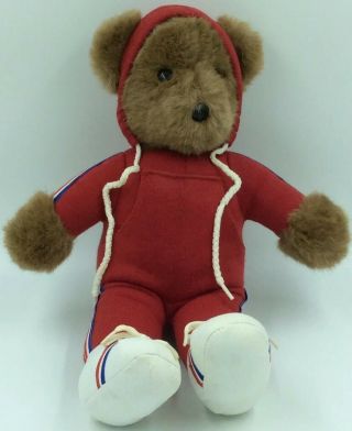 13 " Vintage Albert The Running Bear North American Bear Co In Red Vintage 1979