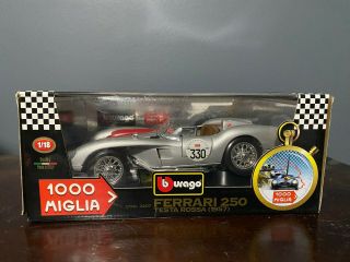 Burago 1/18 - Cod.  3207 Ferrari 250 Testa Rossa - Mille Miglia Silver 330
