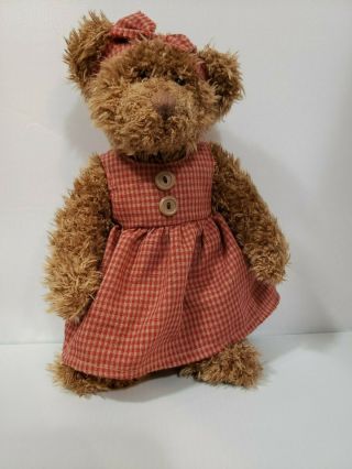 Bethany Russ Bear Teddy Bear Plush Stuffed Animal Cute Bow Red Dress 10 "