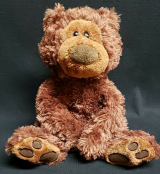 Philbin Gund Chocolate Brown Teddy Bear Plush Sitting Stuffed Animal 12 "