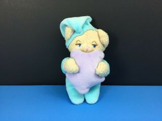 Fisher Price Small 5” Teddy Bear In Pjs Star Pillow Plush Stuffed Animal 2001