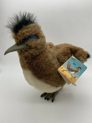 Vintage Russ Berrie Roadrunner Bird Plush Stuffed Animal Plastic Beak & Legs