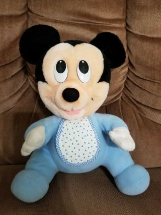 Vintage 1984 Disney 11 " Hasbro Softies Baby Mickey Mouse Plush Stuffed Animal