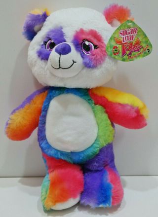 W Tag Panda Bear Rainbow Plush Toy Sugar Loaf Kellytoy Multi Colors Tyedye