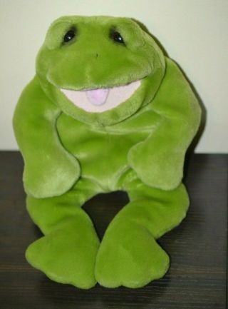 16 " Applause Lou Rankin Friends Herbert Frog Plush Hand Puppet Stuffed Animal