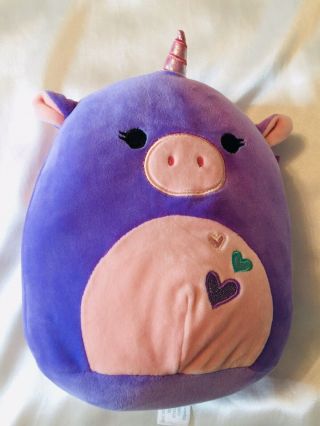 Squishmallows 8 " Astrid Purple & Pink Unicorn Soft Pillow Plush Sanitized