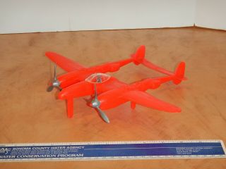 Vintage Military P - 38 Plastic Toy Airplane,  Made In Usa,  Processed Plastics?