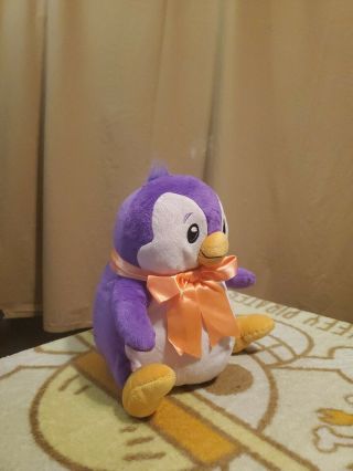 2008 Jakks Approx 10 " Purple Bruce Penguin Plush