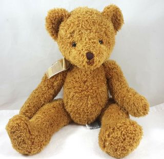 Russ Berrie " Amber " Plush Teddy Bear Jointed Looking Amber Colored Bear 12 "