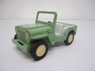 Vtg C1960s Tonka Usa Jeep Pressed Steel Toy Green Fold Down Windshield
