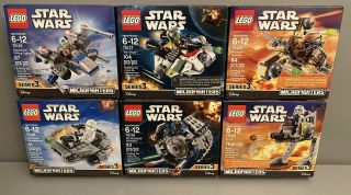 Lego Star Wars Microfighters Series 3 Complete Set Of 6 - 75125,  26,  27,  28,  29,  30
