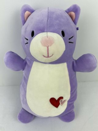 Squishmallow Frank Cat 12” Plush Toy Purple White Hearts Stands Animal Hug Mees