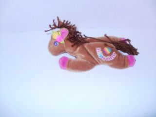 90s Lisa Frank Rainbow Chaser Brown Pony Bean Bag Stuffed Plush