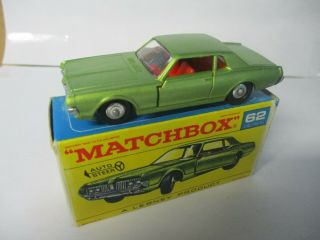 Matchbox Lesney Regular Wheels - 62 Mercury Cougar " With F Type Box
