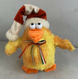 Dan Dee : Christmas Chicken Animated Plush " I Sing Dance To Chicken Dance Song "
