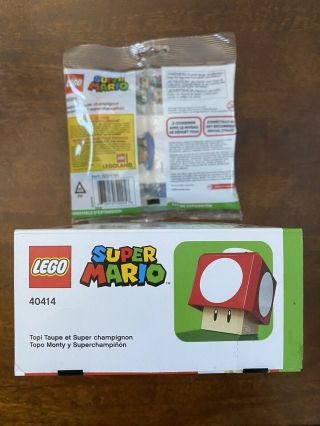 LEGO Mario 40414 Monty Mole & Mushroom Expansion,  BONUS 30385 Polybag 3