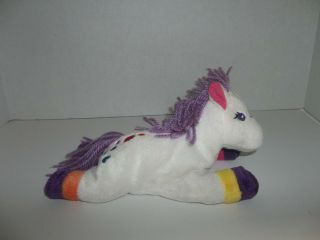 lisa frank white lollipop horse pony with purple mane bean bag plush 3