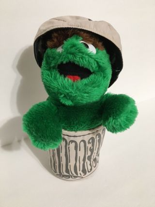 Applause Vintage 1992 Muppet Sesame Street Oscar The Grouch Trash Can 10 " Plush