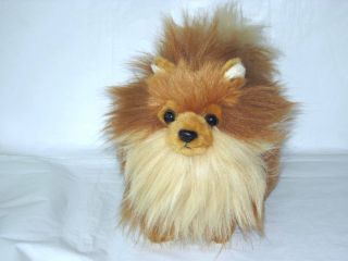 Aurora World Pomeranian Fluffy Fur Brown Puppy Dog Plush Toy 11 "