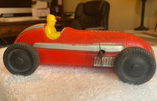Vintage Nosco Plastic Wind Up Race Car Racer 7 Cat.  No.  6390 Tether Car