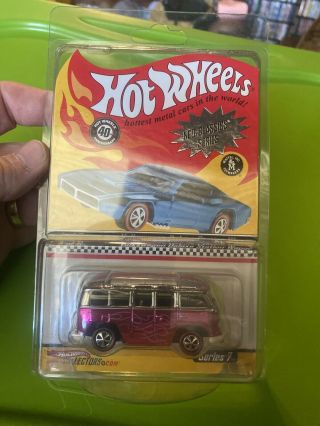 Hot Wheels Rlc Hwc Vw Volkswagen Deluxe Station Wagon Bus Pink Neo Classic Ser 7