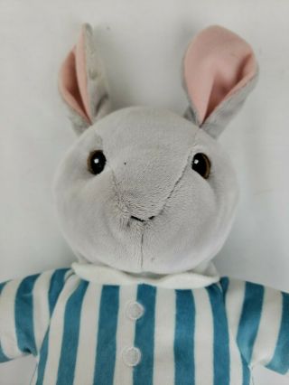 Kohls Cares Plush Goodnight Moon Grey Bunny Rabbit Striped Pajamas Stuffed Toy