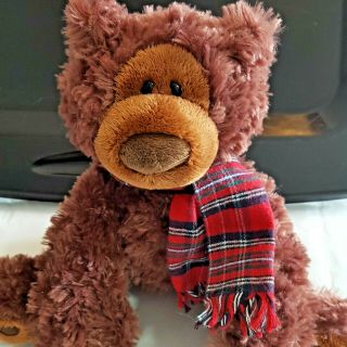 Gund Henry Brown Teddy Bear Plaid Scarf Plush Soft Toy Stuffed 9 " Animal