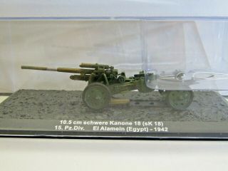 Ixo Die - Cast Model 1:72 Scale 10.  5cm Schwere Kanone 18 (sk 18) El Alamein - 1942